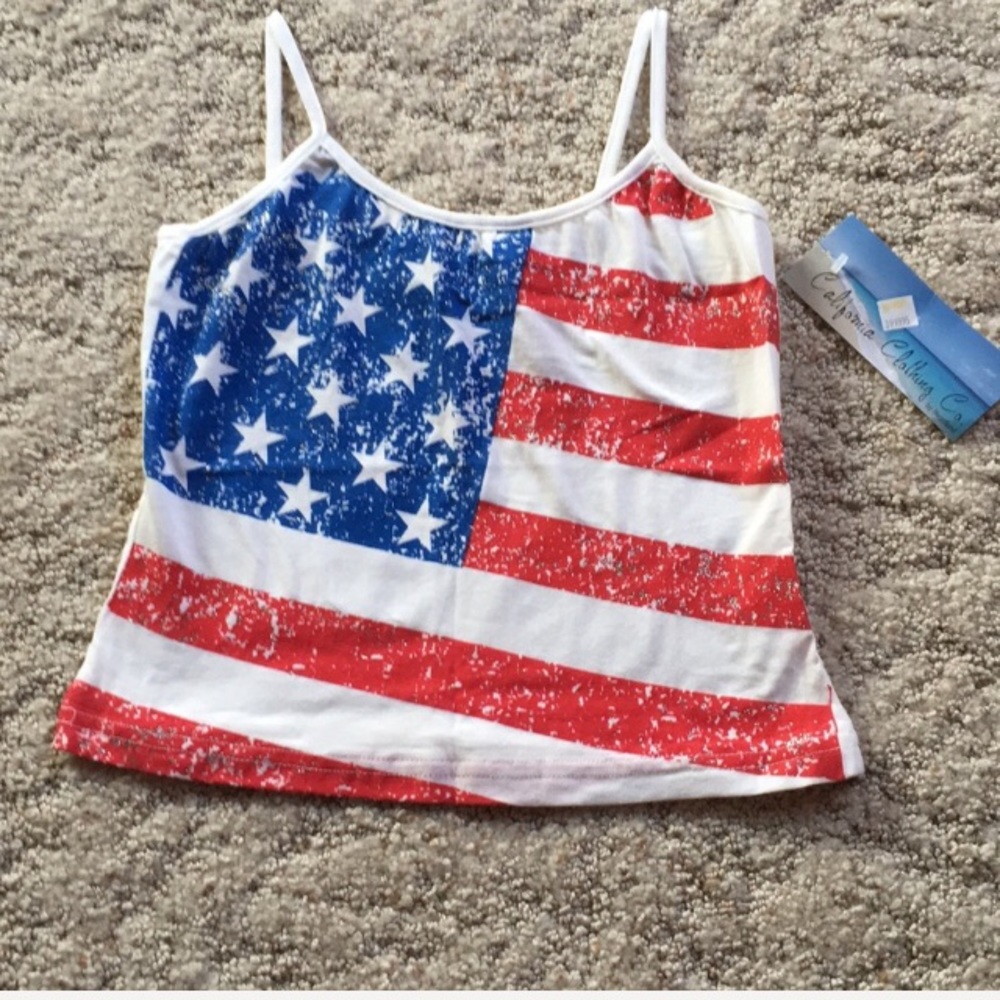 FREEDOM Flag Camisole with silver sparkles USA 🇺🇸 4th of July PERFECT!!! - Picture 3 of 5